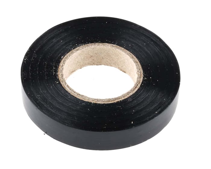 RS PRO Black PVC Electrical Tape, 38mm x 20m