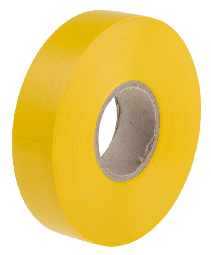 Ruban isolant RS PRO en PVC Jaune, 33m x 19mm