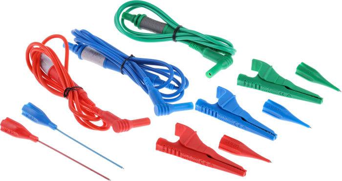 Megger 1001-975 10 A Fused Test Lead Set with Prod & Clip, For Use With MFT1731 On-Site Electrical Installation Tester