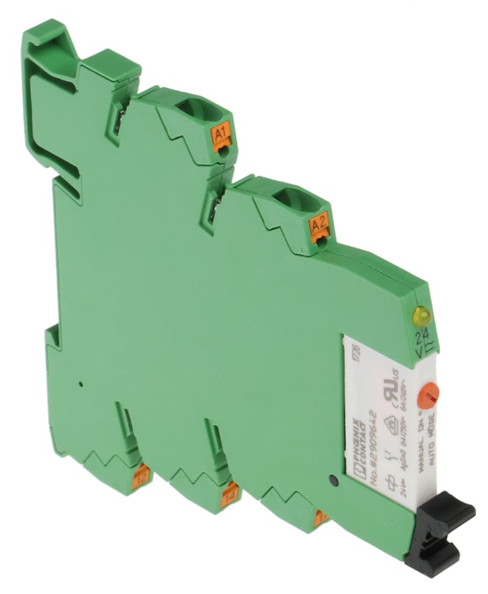 Phoenix Contact PLC-RPT- 24UC/21/MS Series Interface Relay, DIN Rail Mount, 24V ac/dc Coil, SPDT, 1-Pole