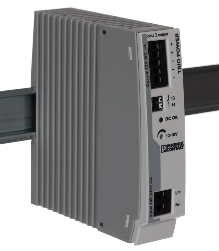 Alimentation pour rail DIN Phoenix Contact, série TRIO-PS-2G/1AC/12DC/5/C2LPS, 12V c.c.out 5A, 60W
