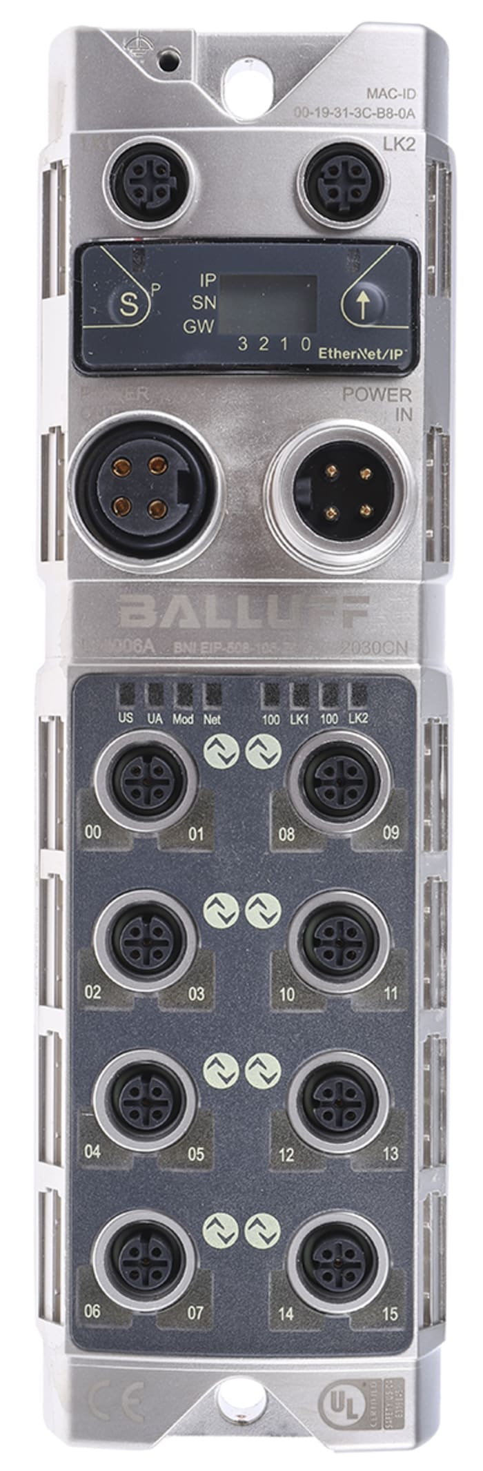 BALLUFF BNI Series Sensor Box, M12, 8 port