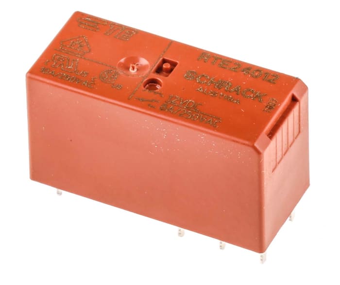 Relais de puissance TE Connectivity RT2, 2 RT, bobine 12V c.c. Montage sur CI