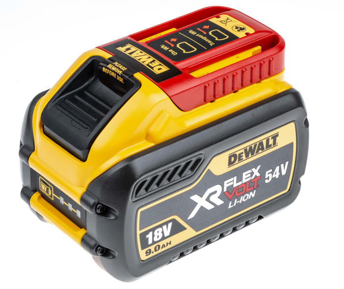 DCB547-XJ DeWALT, DeWALT DCB547-XJ 9Ah 18 V, 54 V Power Tool Battery, For  Use With 18V XR & 54V XR FLEXVOLT Tool, 136-2987