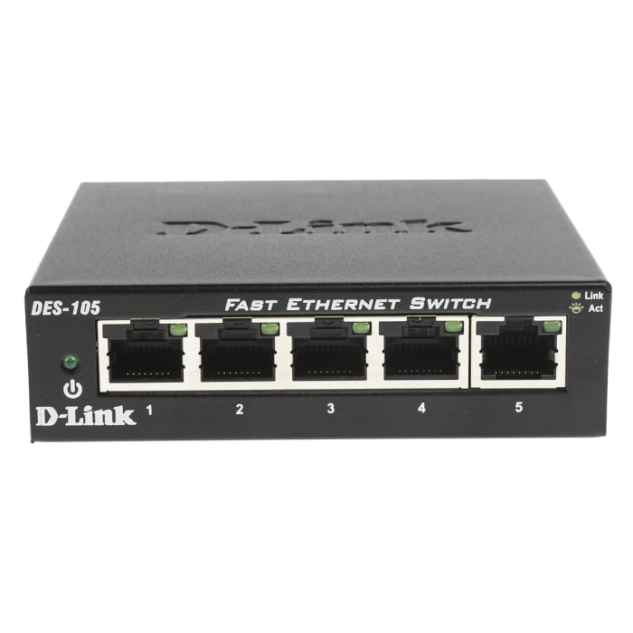 D-Link DES-105, Unmanaged 5 Port Ethernet Switch