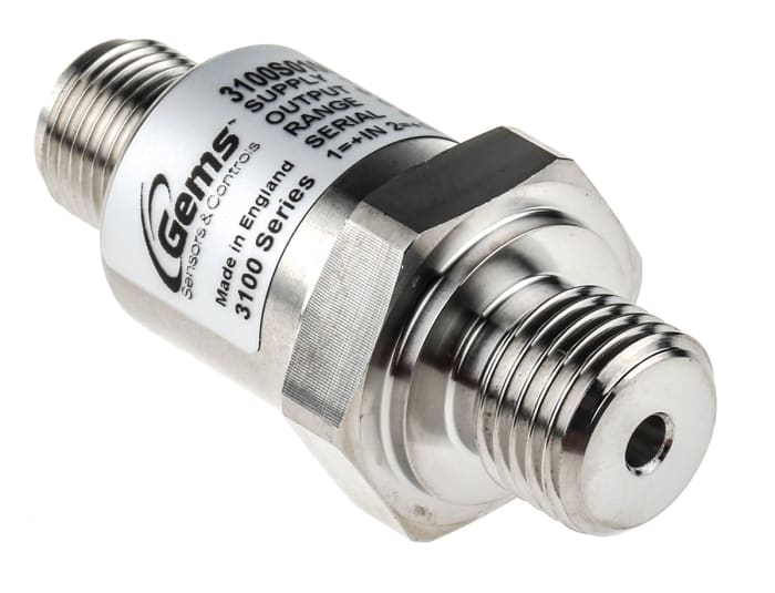 Gems Sensors 3100 Series Pressure Sensor, 0bar Min, 100bar Max, Analogue Output, Relative Reading
