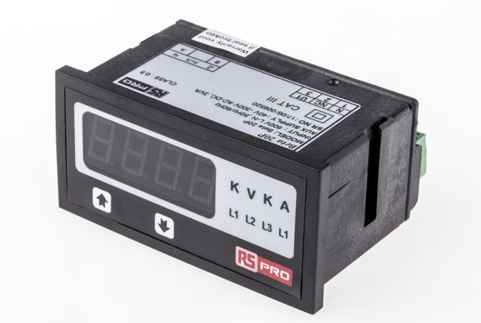 RS PRO Digital Voltmeter AC, LED Display 4-Digits ±0.5 + 1 Digit %