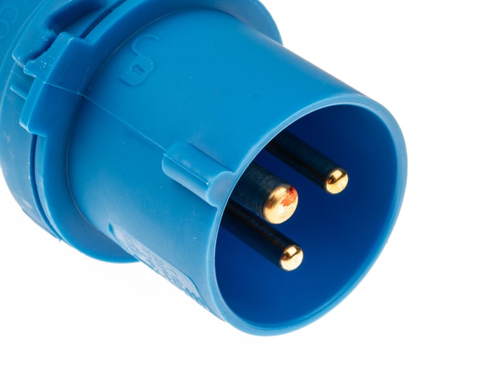 16A, 230V, Cable Mount CEE Plug, 2P+E, Blue, IP44