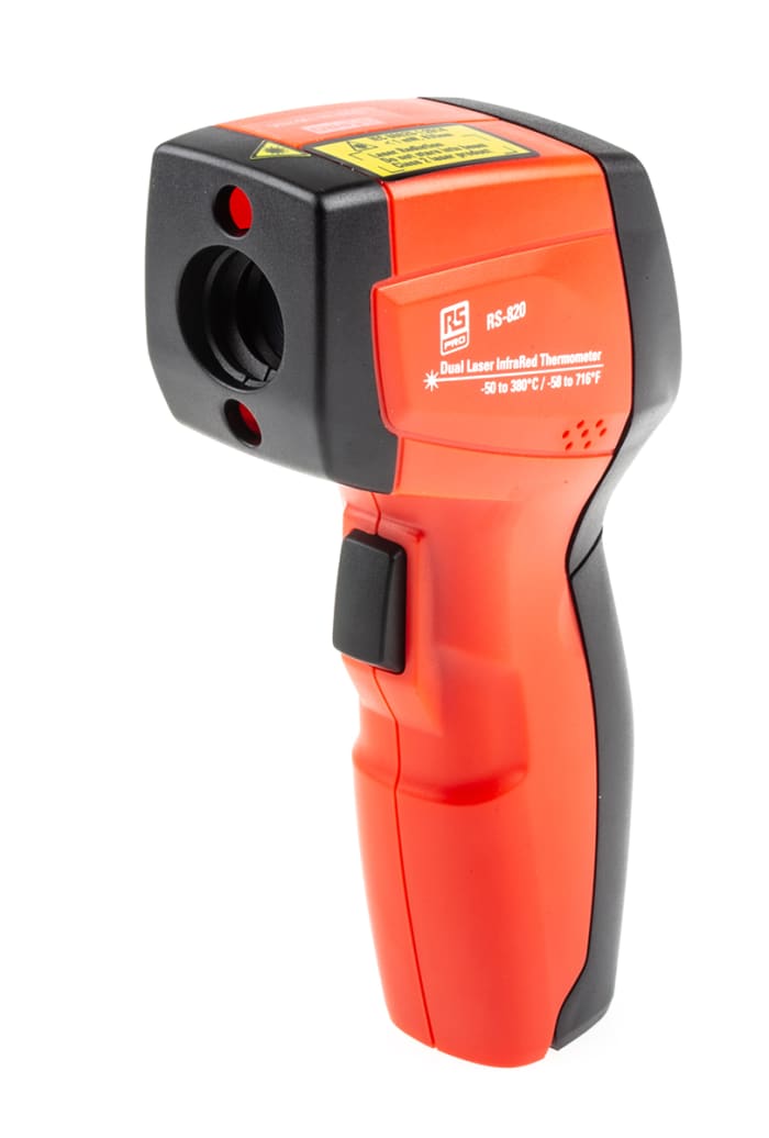 RS PRO Infrared Thermometer, -50°C Min, +380 °C, +716 °F Max, ±1 % Accuracy, °C and °F Measurements