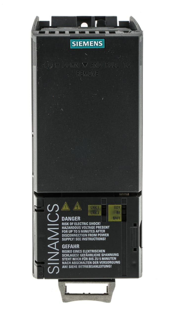 Siemens Inverter Drive, 0.37 kW, 0.55 kW, 3 Phase, 400 V ac, 1.9 A, 2.3 A, SINAMICS G120C Series