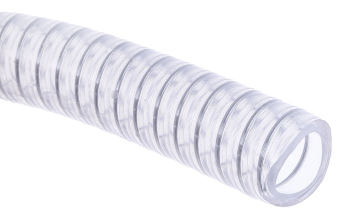 Tubo flexible flexible reforzada RS PRO de PVC Transparente, long. 10m, Ø int. 19mm, para Industrial