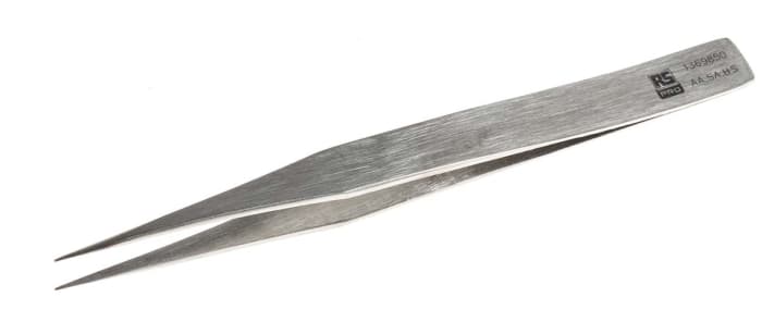 RS PRO 130 mm, Stainless Steel, Tweezers