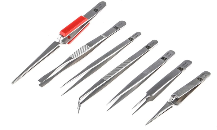 RS PRO Stainless Steel, Tweezer Set