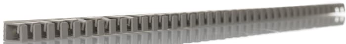 RS PRO Grey Slotted Flexible Panel Trunking - Flexible Slot, W9 mm x D11mm, L0.5m, Polypropylene