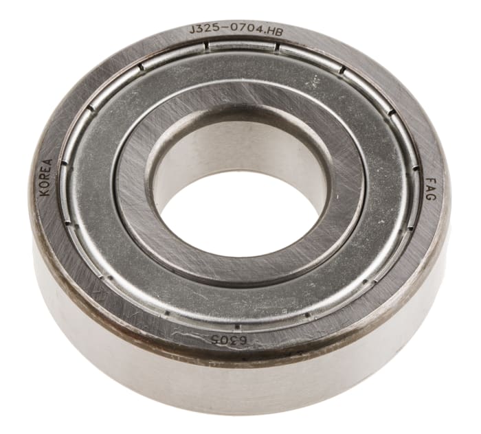 FAG 6305-2Z Single Row Deep Groove Ball Bearing- Both Sides Shielded 25mm I.D, 62mm O.D