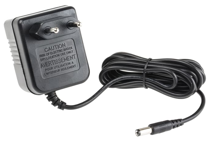 RS PRO 6W Plug-In AC/DC Adapter 9V dc Output, 600mA Output