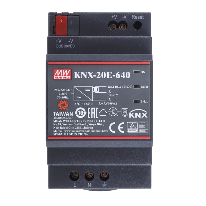 KNX20E640 MEAN WELL MEAN WELL KNX Switch Mode DIN Rail Power Supply
