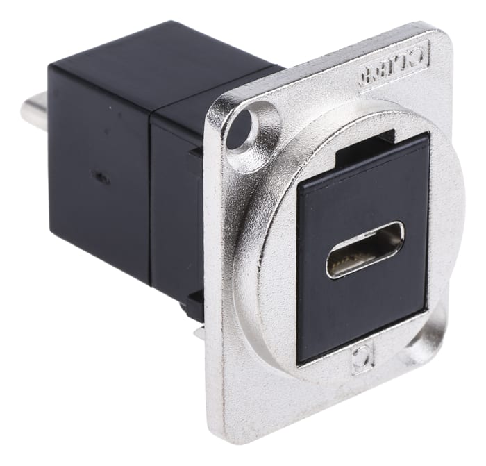 Konektor USB C, orientace těla: Horizontální, Samice k samci (verze C) , Montáž na panel RS PRO