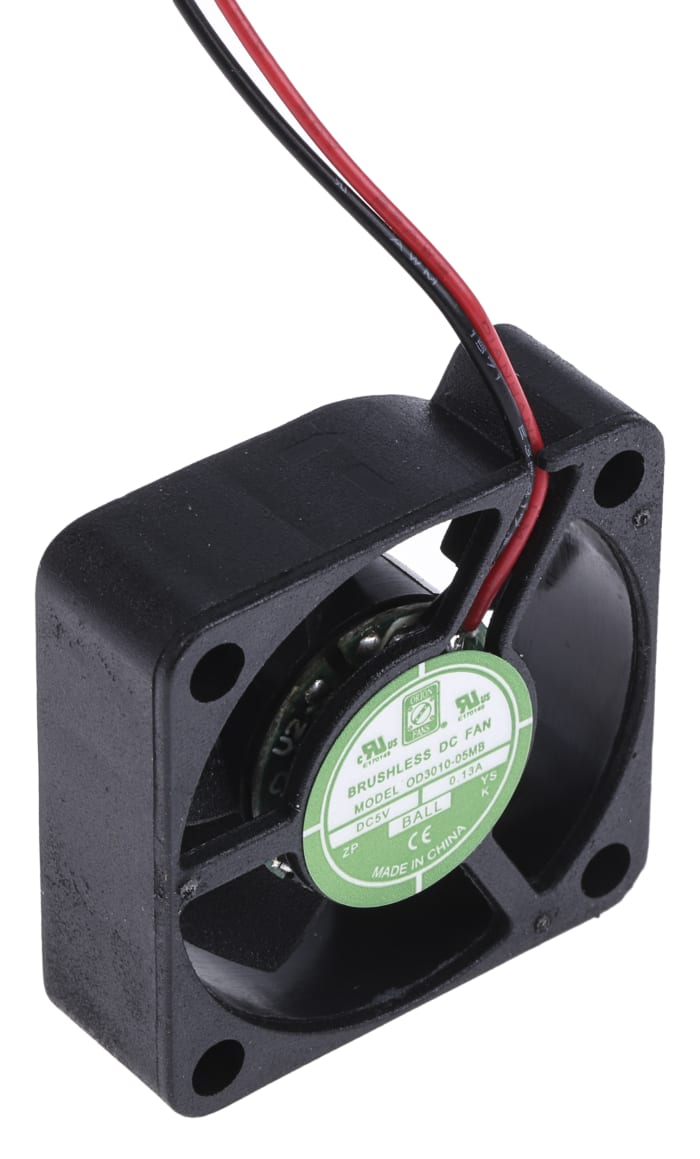 RS PRO Axial Fan, 5 V dc, DC Operation, 6.8m³/h, 400mW, 80mA Max, IP55, 30 x 30 x 10mm