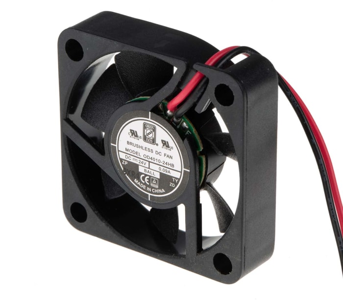RS PRO Axial Fan, 24 V dc, DC Operation, 11.9m³/h, 2.16W, 90mA Max, 40 x 40 x 10mm