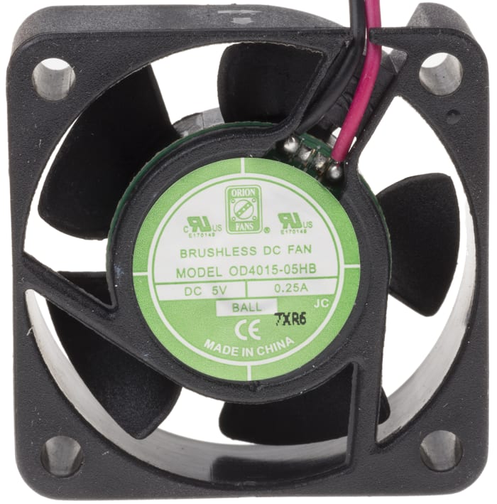 RS PRO Axial Fan, 5 V dc, DC Operation, 14.4m³/h, 1.5W, 250mA Max, IP55, 40 x 40 x 15mm