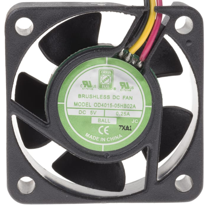 Ventilateur axial RS PRO 5 V c.c., 14.4m³/h, 40 x 40 x 15mm, 1.5W