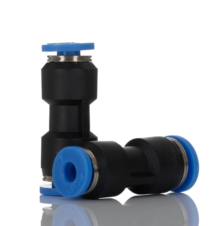 RS PRO Straight Tube-to-Tube Adaptor, Push In 4 mm to Push In 6 mm, Tube-to-Tube Connection Style