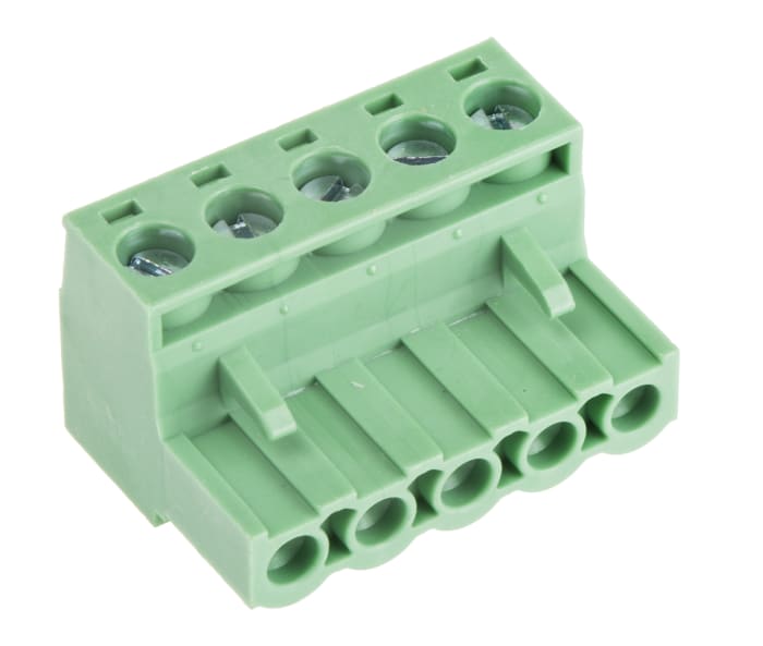 RS PRO, 5.08mm Pitch, 5 Way, , Pluggable Terminal Block, Plug, Through Hole, Screw Termination