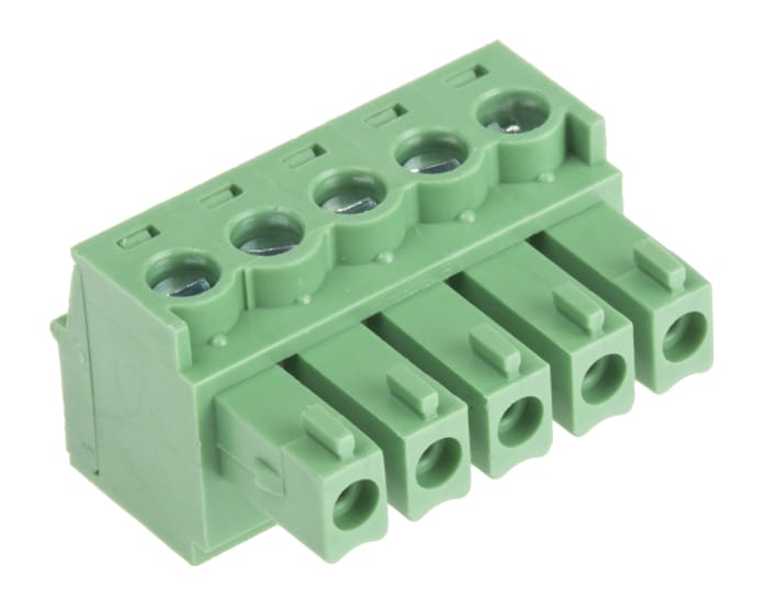 RS PRO, 3.81mm Pitch, 5 Way, , Pluggable Terminal Block, Plug, Through Hole, Screw Termination