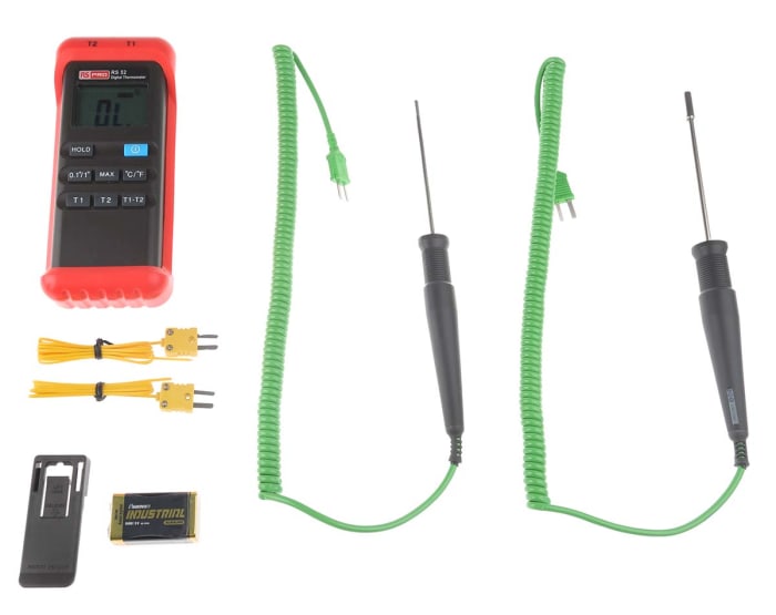 RS PRO RS PRO RS52 Wired Digital Thermometer, K Probe, 2 Input(s