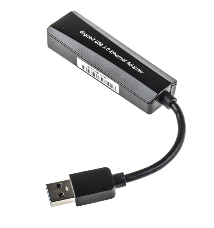 RS PRO USB Ethernet Adapter USB 3.0 USB A to RJ45 10/100/1000Mbit/s Network Speed