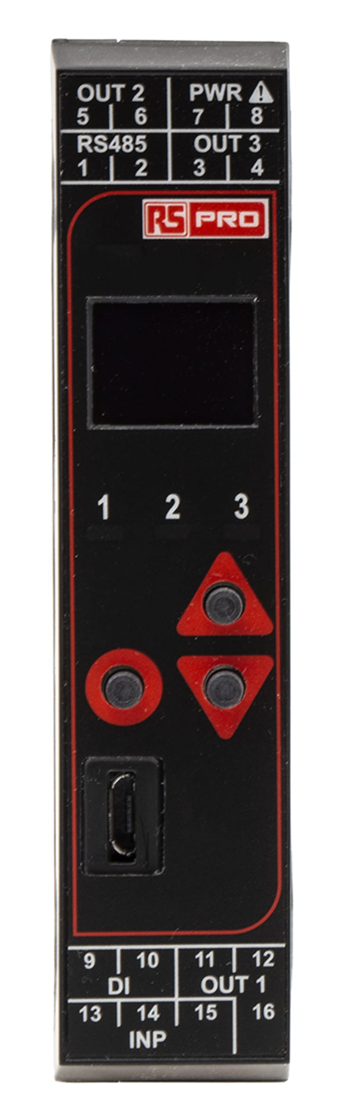 RS PRO DIN Rail PID Temperature Controller, 22.5 x 110mm 1 Input, 3 Output Changeover Relay, Relay, SSR, 100 →