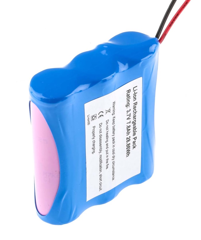 RS PRO RS PRO 3.7V Lithium Ion Rechargeable Battery Pack 7.8Ah