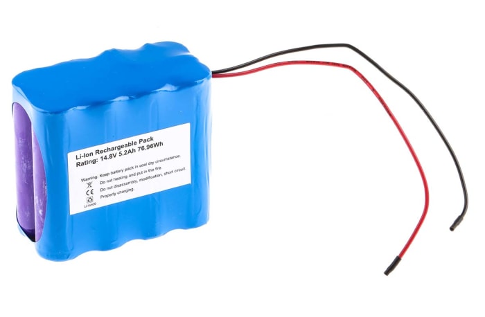 RS PRO 14.8V Lithium-Ion Rechargeable Battery Pack, 5.2Ah - Pack of 1