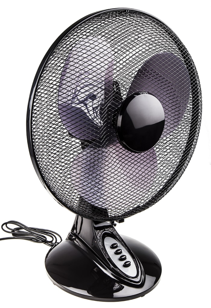 RS PRO Desk Fan 400mm blade diameter 3 speed 230 V with plug: Type C - European Plug