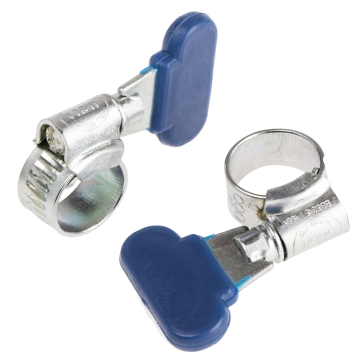 RS PRO Zinc-Plated Mild Steel Thumb Screw Worm Drive, 9.5mm Band Width, 9.5 → 12mm ID