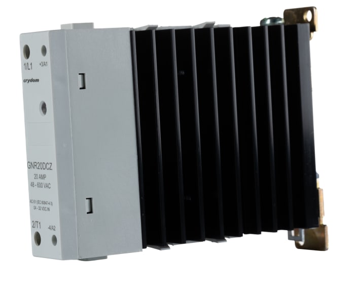 Sensata Crydom GNR Series Solid State Relay, 20 A rms Load, DIN Rail Mount, 600 V rms Load, 32 V dc Control