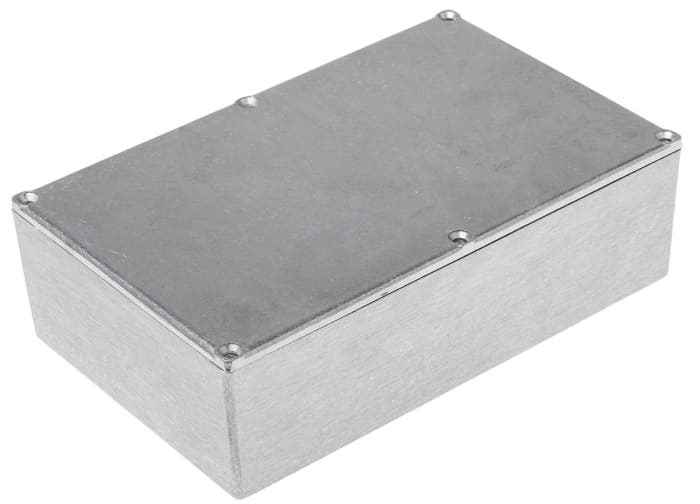 RS PRO Grey Die Cast Aluminium Enclosure, Grey Lid, 187 x 118 x 56.5mm