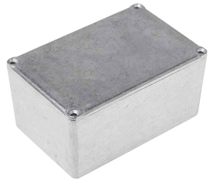 RS PRO Grey Die Cast Aluminium Enclosure, Grey Lid, 120.5 x 80 x 59.2mm