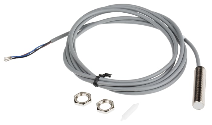 RS PRO Capacitive Threaded Barrel Proximity Sensor, M12, 2 mm Detection, PNP NO, 10 → 30 V dc