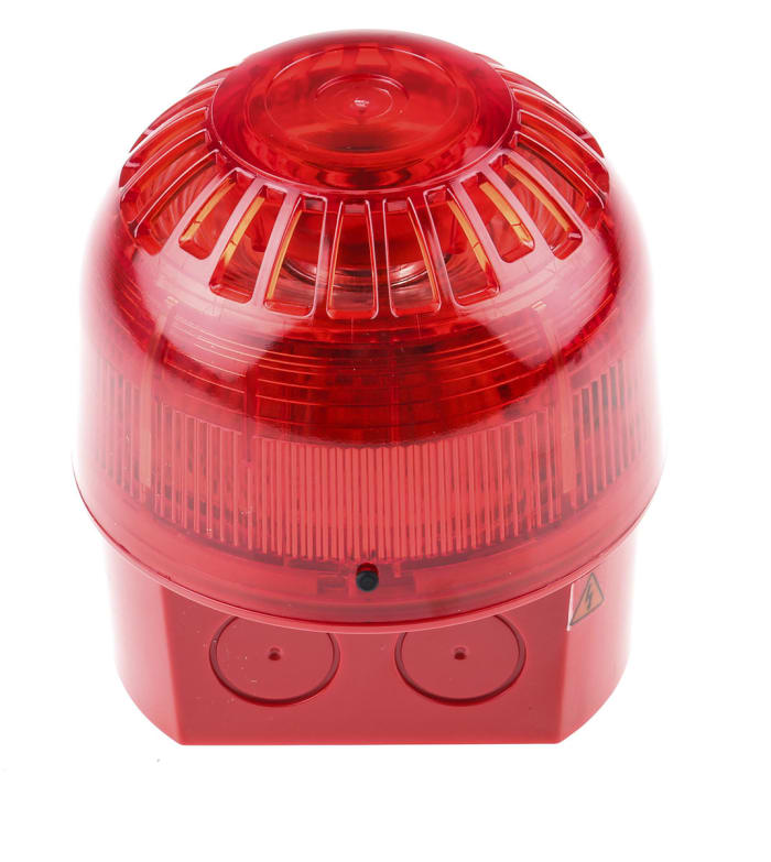 Combiné balise/sirène Klaxon série PSS, lentille Rouge à LED, 110 → 230 V c.a.