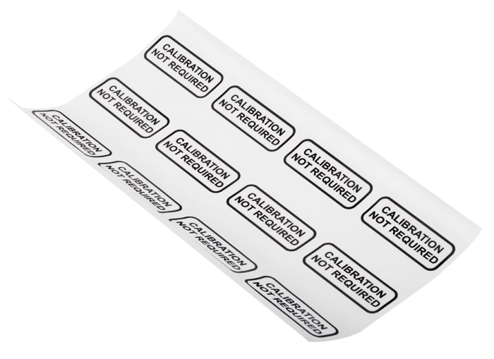 RS PRO Adhesive Pre-Printed Adhesive Label-Calibration Not Required-. Quantity: 120
