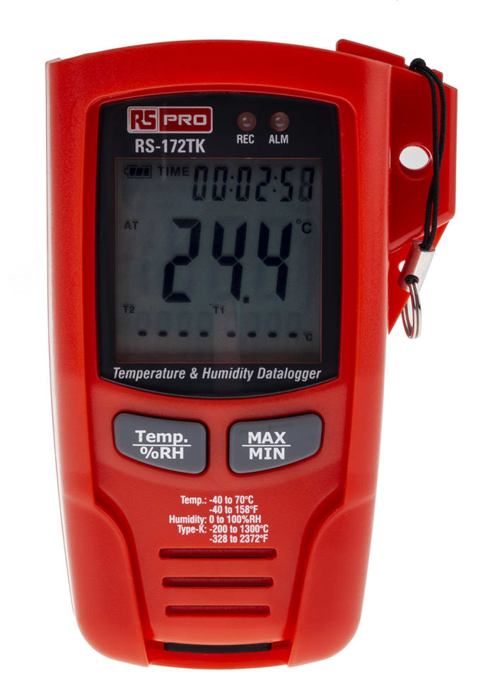 RS PRO RS-172TK Temperature & Humidity Data Logger, USB, 1 Input Channel(s)