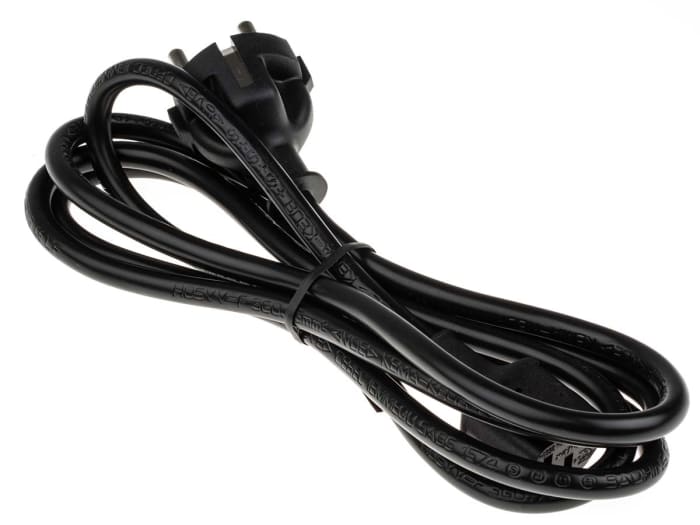 RS PRO IEC C13 Socket to CEE 7/7 Plug Power Cord, 1.8m