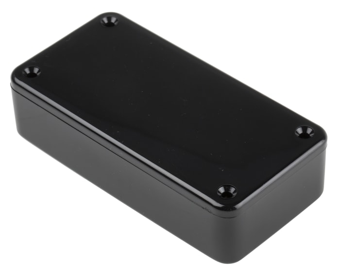 RS PRO Black ABS Enclosure, IP54, Black Lid, 100 x 50 x 25mm