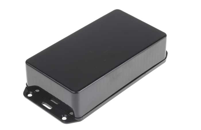 RS PRO Black ABS Enclosure, IP54, Flanged, Black Lid, 167.14 x 84.14 x 31mm