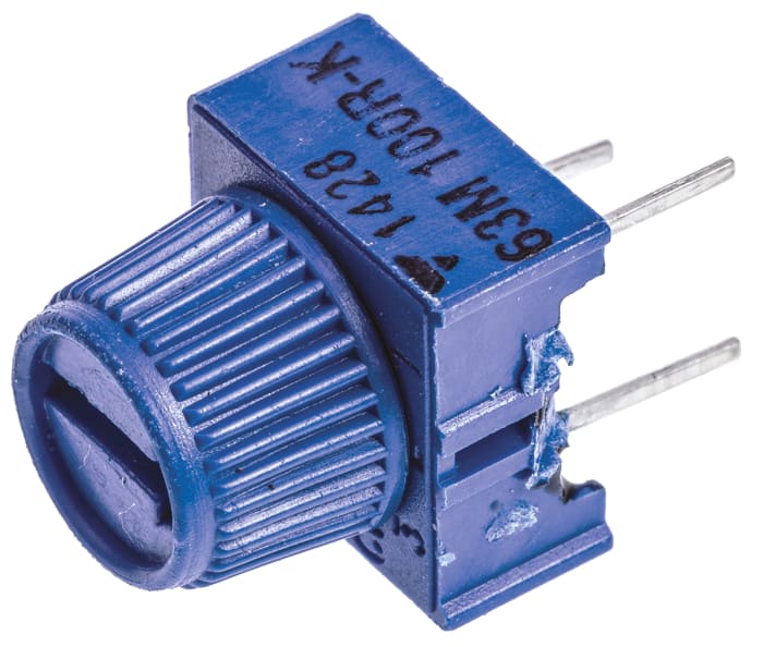 Vishay Trimpot (Trimmer Potansiyometre) 100Ω, Parmakla Ayar Verme, 1/2W, ±100ppm/°C, Pinli, 63M-T607 Serisi, ±10% T>