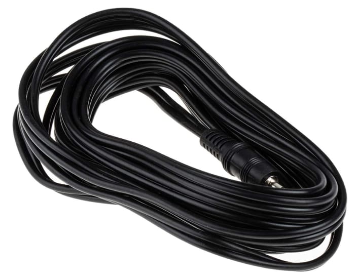 RS PRO Male 3.5mm Stereo Jack to Female 3.5mm Stereo Jack Aux Cable, Black, 3m