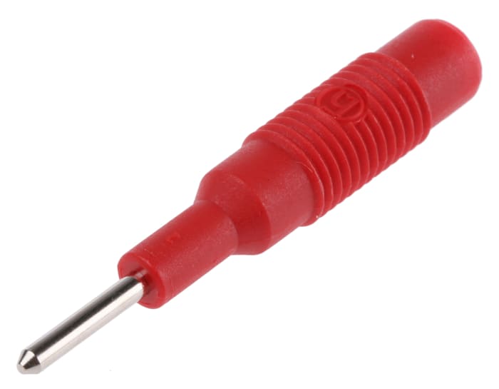 Hirschmann Red, Male to Female Test Connector Adapter With Brass contacts and Nickel Plated - Socket Size: 4mm