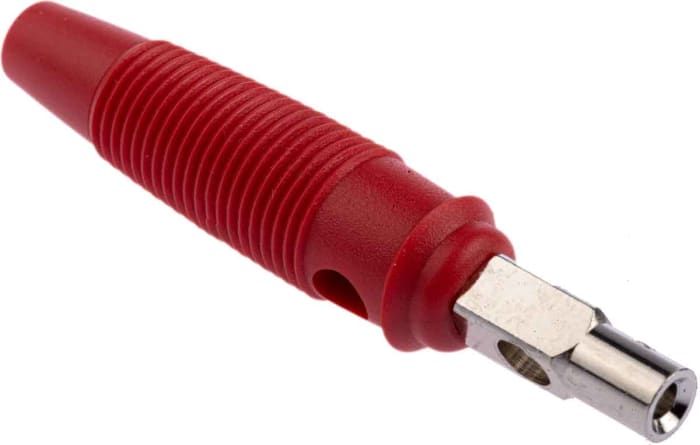 Hirschmann Test & Measurement Red Male Banana Plug, 4 mm Connector, Screw Termination, 16A, 60V dc, Nickel Plating